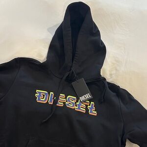 Diesel Black Hoodie with Colorful Logo